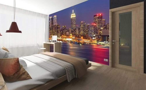 Dimex Manhattan at Night Fototapete 225x250cm 3 Bahnen Sfeer | Yourdecoration.de
