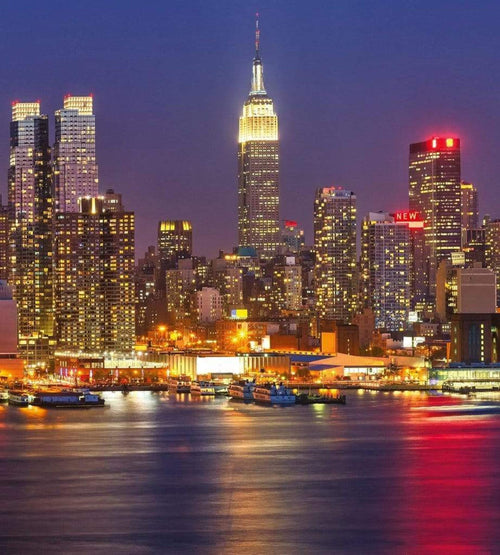 Dimex Manhattan at Night Fototapete 225x250cm 3 Bahnen | Yourdecoration.de