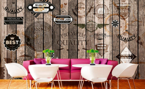 Dimex Vintage Labels Fototapete 375x250cm 5 Bahnen Interieur | Yourdecoration.de
