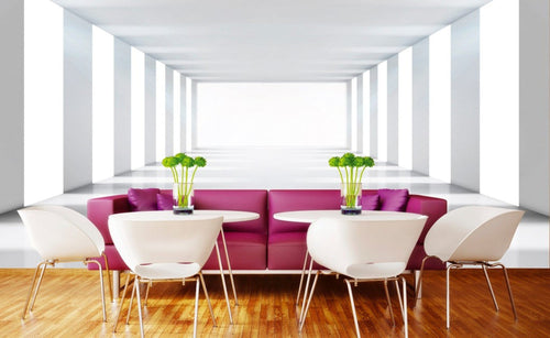 Dimex White Corridor Fototapete 375x250cm 5 Bahnen Interieur | Yourdecoration.de