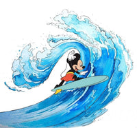 Komar Mickey Surfing Vlies Fototapete 300x280cm 6 Bahnen | Yourdecoration.de