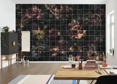 Komar Vlies Fototapete Inx8 080 Tiles Flowers Interieur | Yourdecoration.at