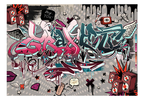 Fototapete - Graffiti Hey You - Vliestapete