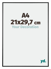 Austin Aluminium Bilderrahmen 21x29 7cm A4 Schwarz Hochglanz Vorne Messe | Yourdecoration.at