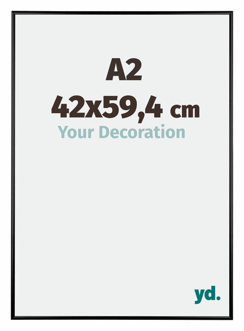 Austin Aluminium Bilderrahmen 42x59 4cm A2 Schwarz Hochglanz Vorne Messe | Yourdecoration.at