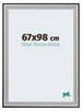 Birmingham Holz Bilderrahmen 67x98cm Schwarz Silber Poliert Vorne Messe | Yourdecoration.at