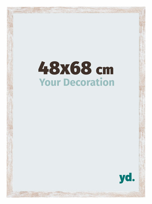 Catania MDF Bilderrahmen 48x68cm White Wash Vorne Messe | Yourdecoration.at