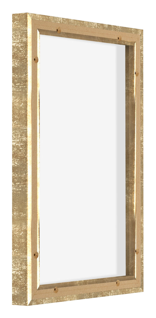 Lyon MDF Schattenfugenrahmen 2 3 Gold Antik Ruckseite Schrag | Yourdecoration.at