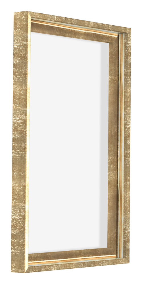 Lyon MDF Schattenfugenrahmen 2 3 Gold Antik Vorne Schrag | Yourdecoration.at