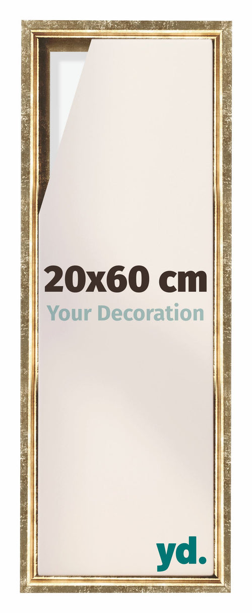 Lyon MDF Schattenfugenrahmen 20x60cm Gold Antik Vorne Messe | Yourdecoration.at