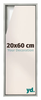 Lyon MDF Schattenfugenrahmen 20x60cm Silber Matt Vorne Messe | Yourdecoration.at