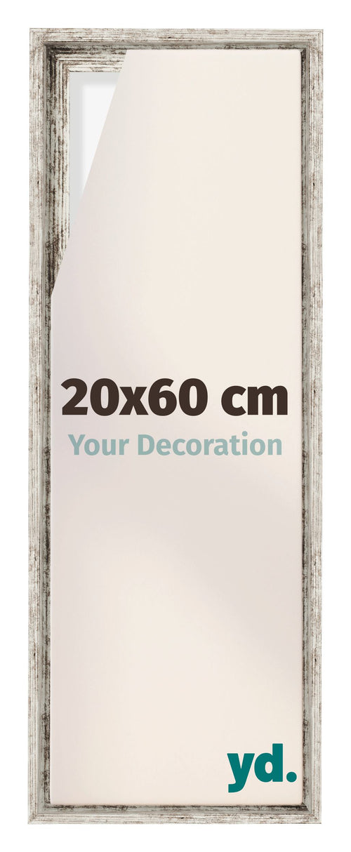 Lyon MDF Schattenfugenrahmen 20x60cm Weiss Vintage Vorne Messe | Yourdecoration.at