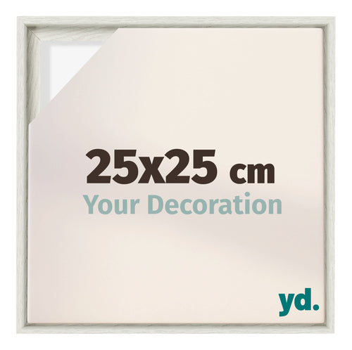 Lyon MDF Schattenfugenrahmen 25x25cm White Wash Vorne Messe | Yourdecoration.at