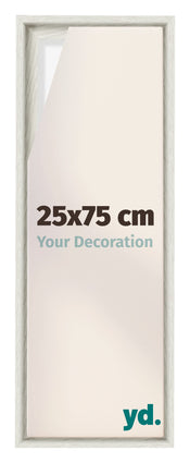 Lyon MDF Schattenfugenrahmen 25x75cm White Wash Vorne Messe | Yourdecoration.at