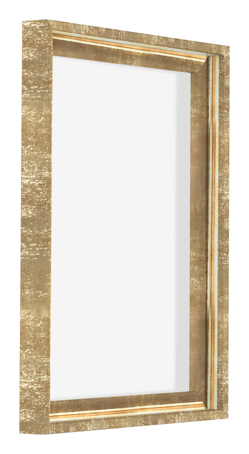 Lyon MDF Schattenfugenrahmen 3 4 Gold Antik Vorne Schrag | Yourdecoration.at