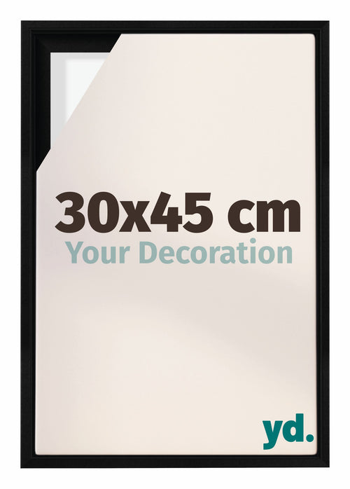 Lyon MDF Schattenfugenrahmen 30x45cm Schwarz Matt Vorne Messe | Yourdecoration.at