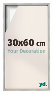 Lyon MDF Schattenfugenrahmen 30x60cm Silber Matt Vorne Messe | Yourdecoration.at