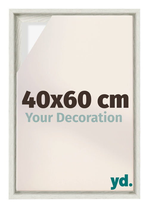 Lyon MDF Schattenfugenrahmen 40x60cm White Wash Vorne Messe | Yourdecoration.at