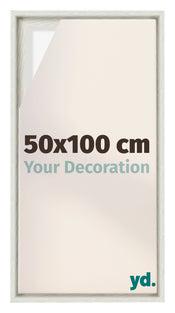 Lyon MDF Schattenfugenrahmen 50x100cm White Wash Vorne Messe | Yourdecoration.at