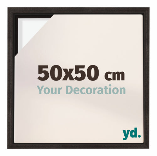 Lyon MDF Schattenfugenrahmen 50x50cm Eiche Dunkel Vorne Messe | Yourdecoration.at