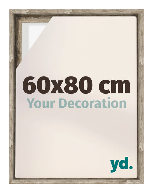 Lyon MDF Schattenfugenrahmen 60x80cm Sonoma Eiche Vorne Messe | Yourdecoration.at