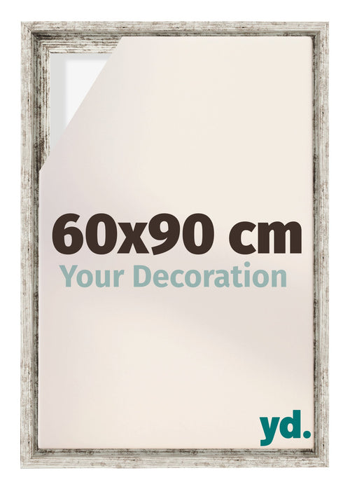 Lyon MDF Schattenfugenrahmen 60x90cm Weiss Vintage Vorne Messe | Yourdecoration.at