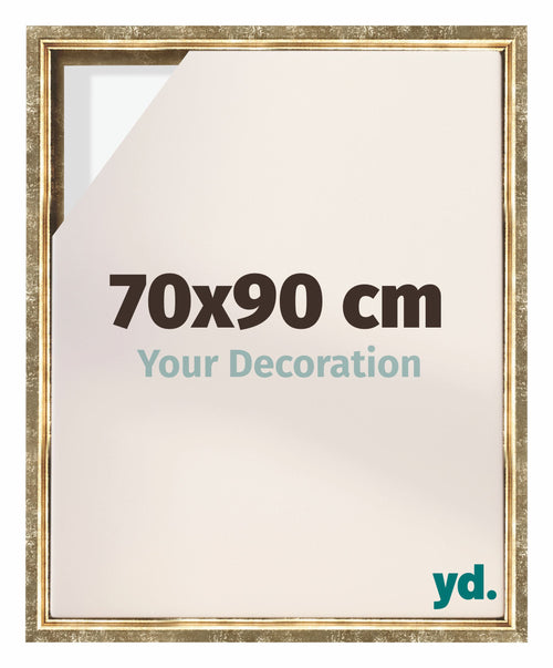 Lyon MDF Schattenfugenrahmen 70x90cm Gold Antik Vorne Messe | Yourdecoration.at