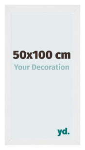 Mura MDF Bilderrahmen 50x100cm Weiss Hochglanz Vorne Messe | Yourdecoration.at