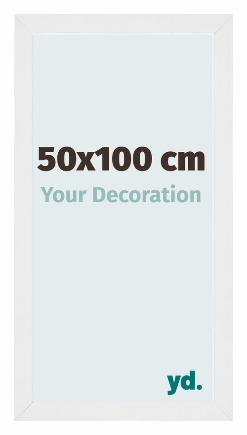Mura MDF Bilderrahmen 50x100cm Weiss Hochglanz Vorne Messe | Yourdecoration.at