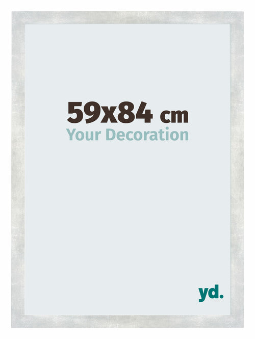 Mura MDF Bilderrahmen 59x84cm Silberglanz Vintage Vorne Messe | Yourdecoration.at