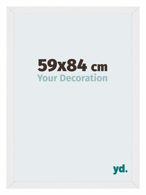 Mura MDF Bilderrahmen 59x84cm Weiss Hochglanz Vorne Messe | Yourdecoration.at