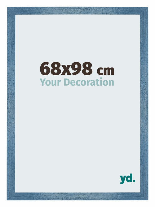 Mura MDF Bilderrahmen 68x98cm Hellblau Gewischt Vorne Messe | Yourdecoration.at