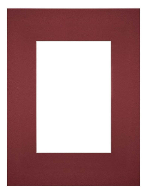 Passepartout 18x24cm Karton Weinrot Rand Gerade Vorne | Yourdecoration.de