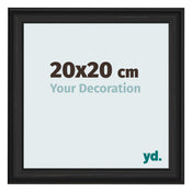 Bilderrahmen 20x20cm Schwarz Gemasert MDF Lazio Vorne Messe | Yourdecoration.at