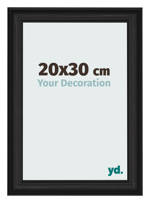 Bilderrahmen 20x30cm Schwarz Gemasert MDF Lazio Vorne Messe | Yourdecoration.at