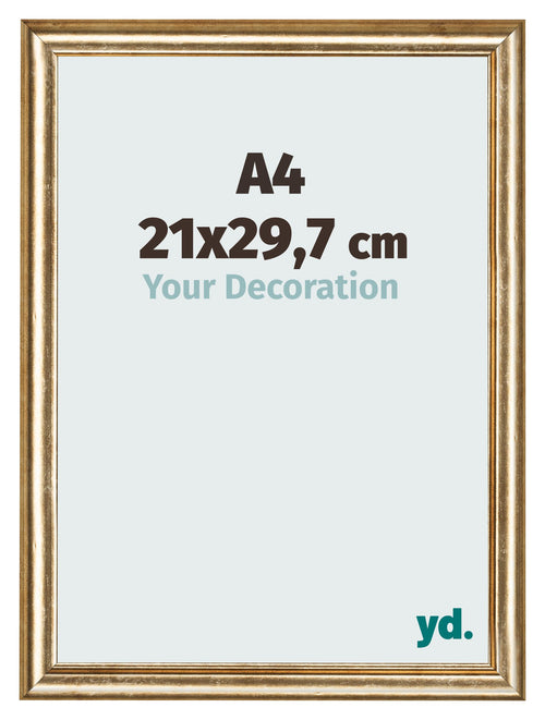 Bilderrahmen 21x29 7cm A4 Gold Antik MDF Lazio Vorne Messe | Yourdecoration.at