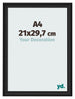 Bilderrahmen 21x29 7cm A4 Schwarz Gemasert MDF Lazio Vorne Messe | Yourdecoration.at