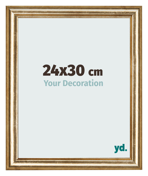 Bilderrahmen 24x30cm Gold Antik MDF Lazio Vorne Messe | Yourdecoration.at