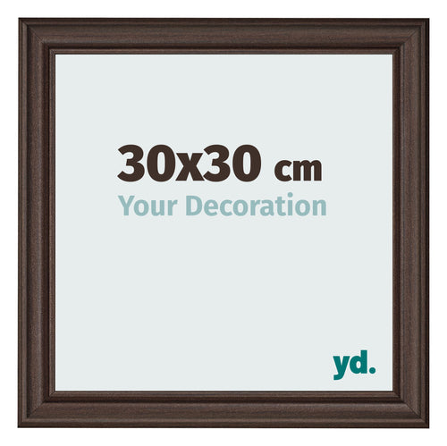 Bilderrahmen 30x30cm Eiche Dunkel MDF Lazio Vorne Messe | Yourdecoration.at