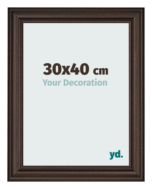 Bilderrahmen 30x40cm Eiche Dunkel MDF Lazio Vorne Messe | Yourdecoration.at