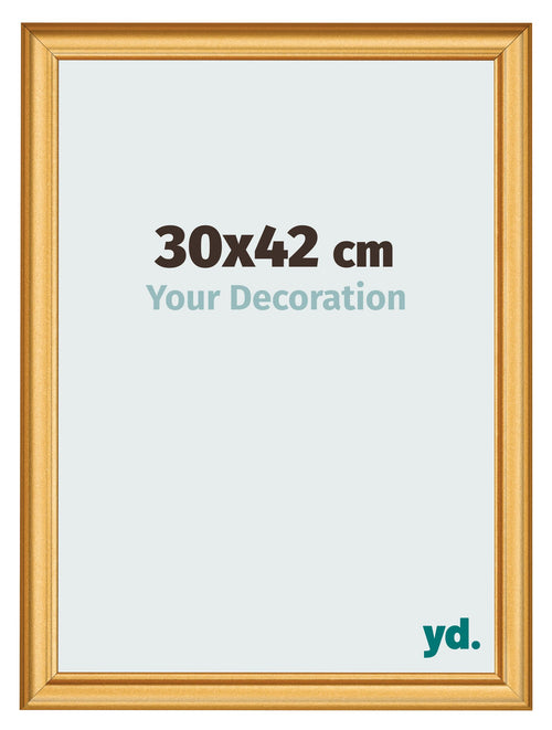 Bilderrahmen 30x42cm Gold Matt MDF Lazio Vorne Messe | Yourdecoration.at