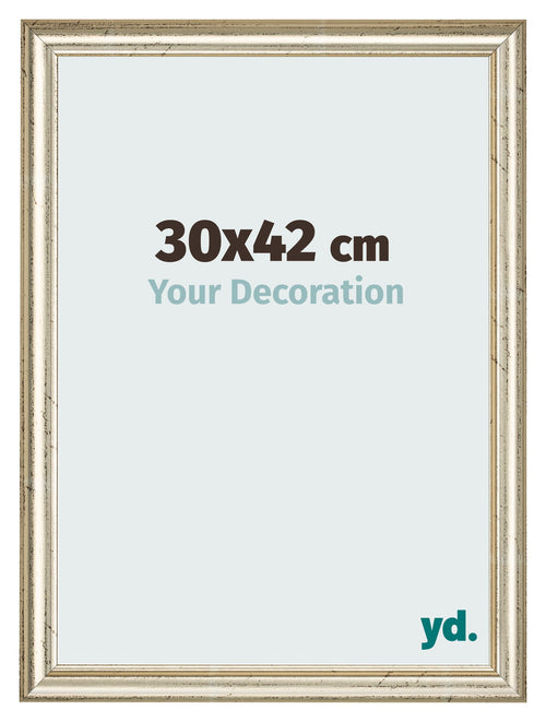 Bilderrahmen 30x42cm Metallglanz MDF Lazio Vorne Messe | Yourdecoration.at