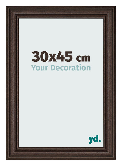 Bilderrahmen 30x45cm Eiche Dunkel MDF Lazio Vorne Messe | Yourdecoration.at