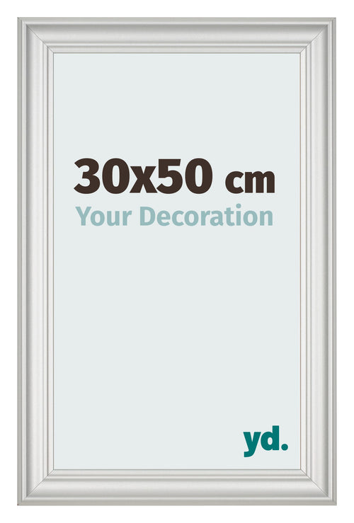 Bilderrahmen 30x50cm Weiss Gewischt MDF Lazio Vorne Messe | Yourdecoration.at