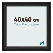 Bilderrahmen 40x40cm Schwarz Gemasert MDF Lazio Vorne Messe | Yourdecoration.at