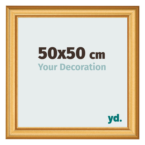Bilderrahmen 50x50cm Gold Matt MDF Lazio Vorne Messe | Yourdecoration.at