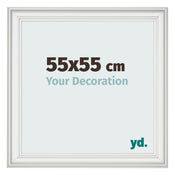 Bilderrahmen 55x55cm Weiss Gewischt MDF Lazio Vorne Messe | Yourdecoration.at