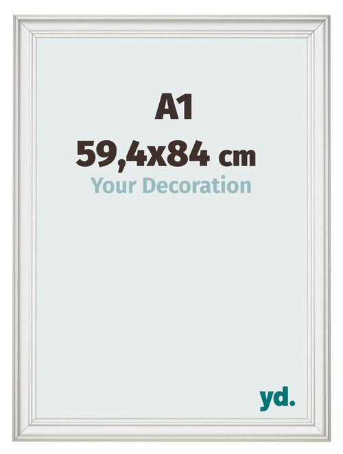 Bilderrahmen 59 4x84cm A1 Weiss Gewischt MDF Lazio Vorne Messe | Yourdecoration.at