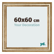 Bilderrahmen 60x60cm Gold Antik MDF Lazio Vorne Messe | Yourdecoration.at