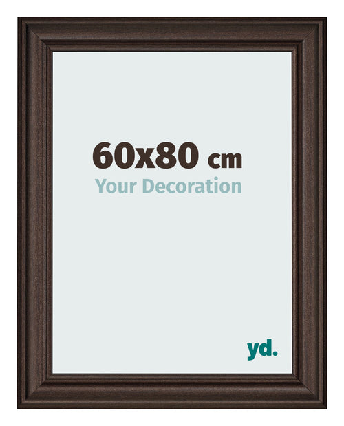 Bilderrahmen 60x80cm Eiche Dunkel MDF Lazio Vorne Messe | Yourdecoration.at